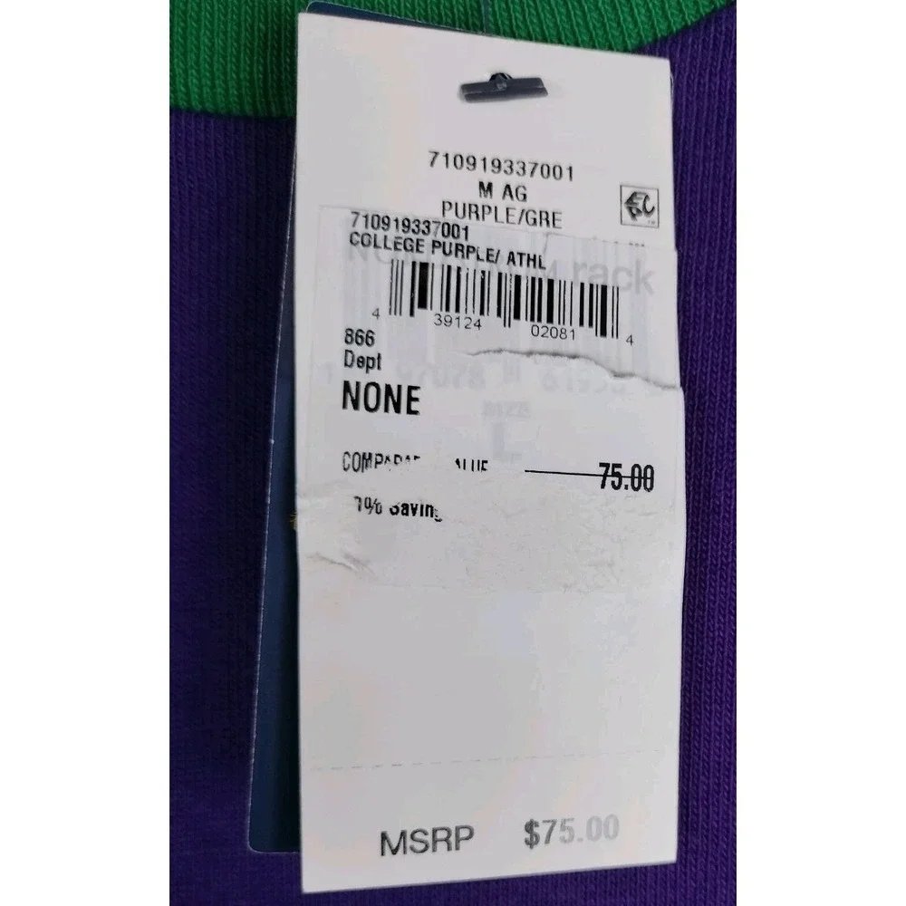 NWT Polo Ralph Lauren Classic Fit Ringer T-Shirt Purple Green Stripe Logo Men L